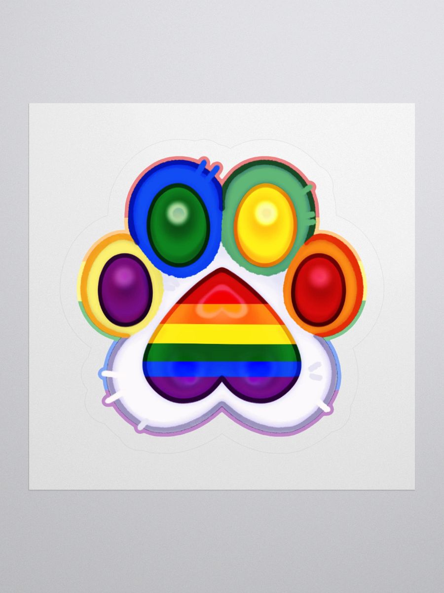 Rainbow Pride Paw Print Kiss Cut Stickers product image (1)