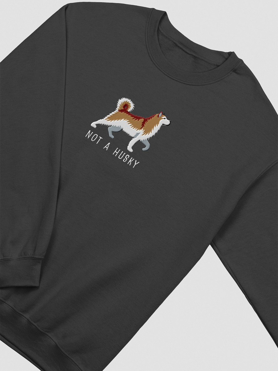 Not a Husky Sweatshirt (Embroidered) of an Alaskan Malamute(Brown & White) product image (18)