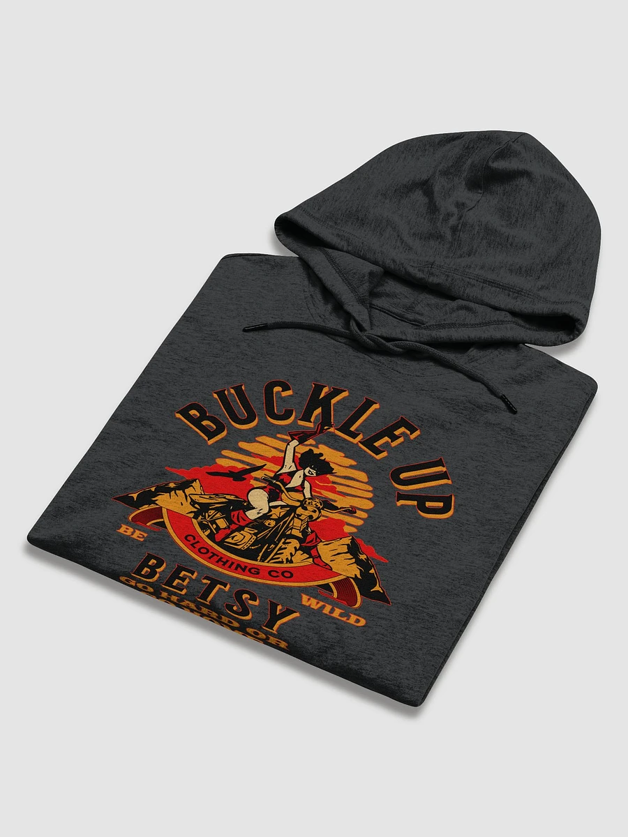 Buckle Up Betsy presents Go Hard or Go Home | motocross desert biker -women riders, vintage retro on District Lightweight Hoodie | Designed and Sold by Buckle Up Betsy product image (2)