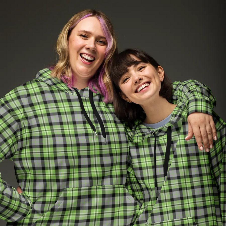 Light Green and Gray Plaid Hoodie product image (3)