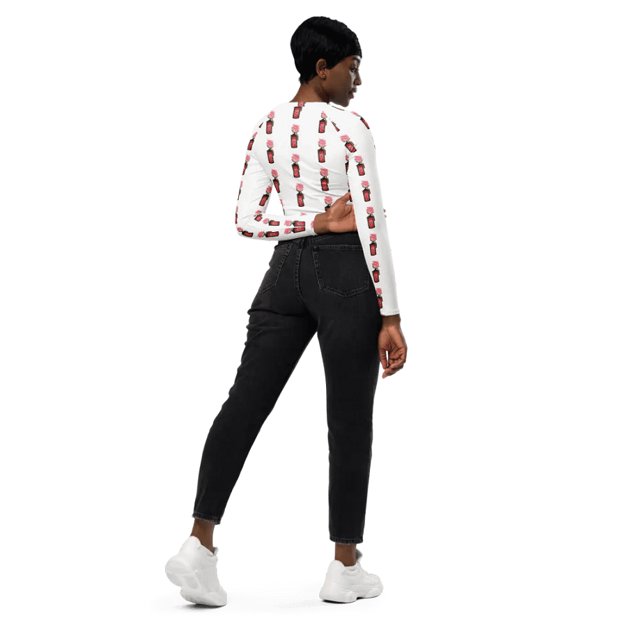 Cinestill Rose Continuous Pattern Jersey Sleeved Crop Top product image (6)
