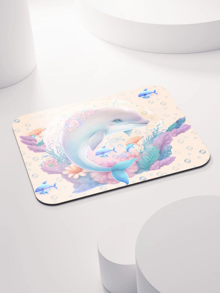 Beautiful Dolphin with Pink Flowers Mousepad product image (4)