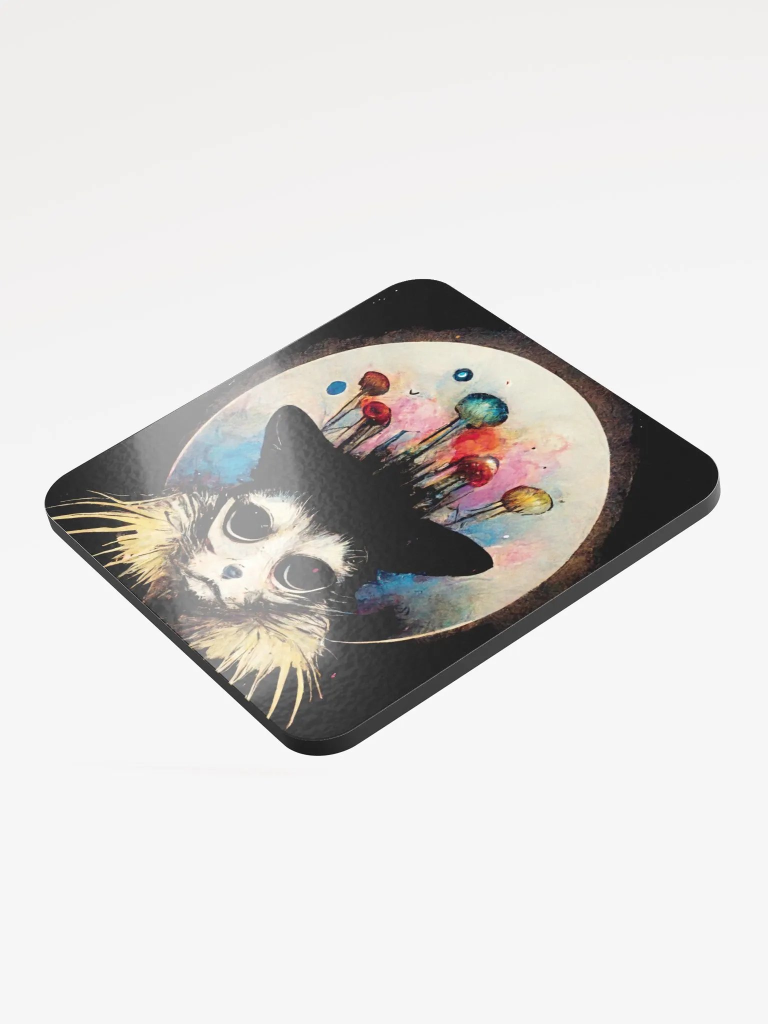 Cosmic Cat Crown Cork Coaster product image (3)