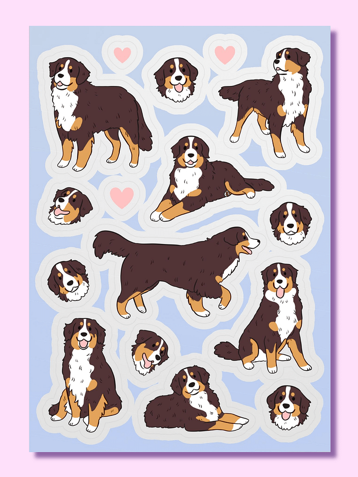 Bernese Mountain Dog Cartoon Sticker Sheet product image (1)