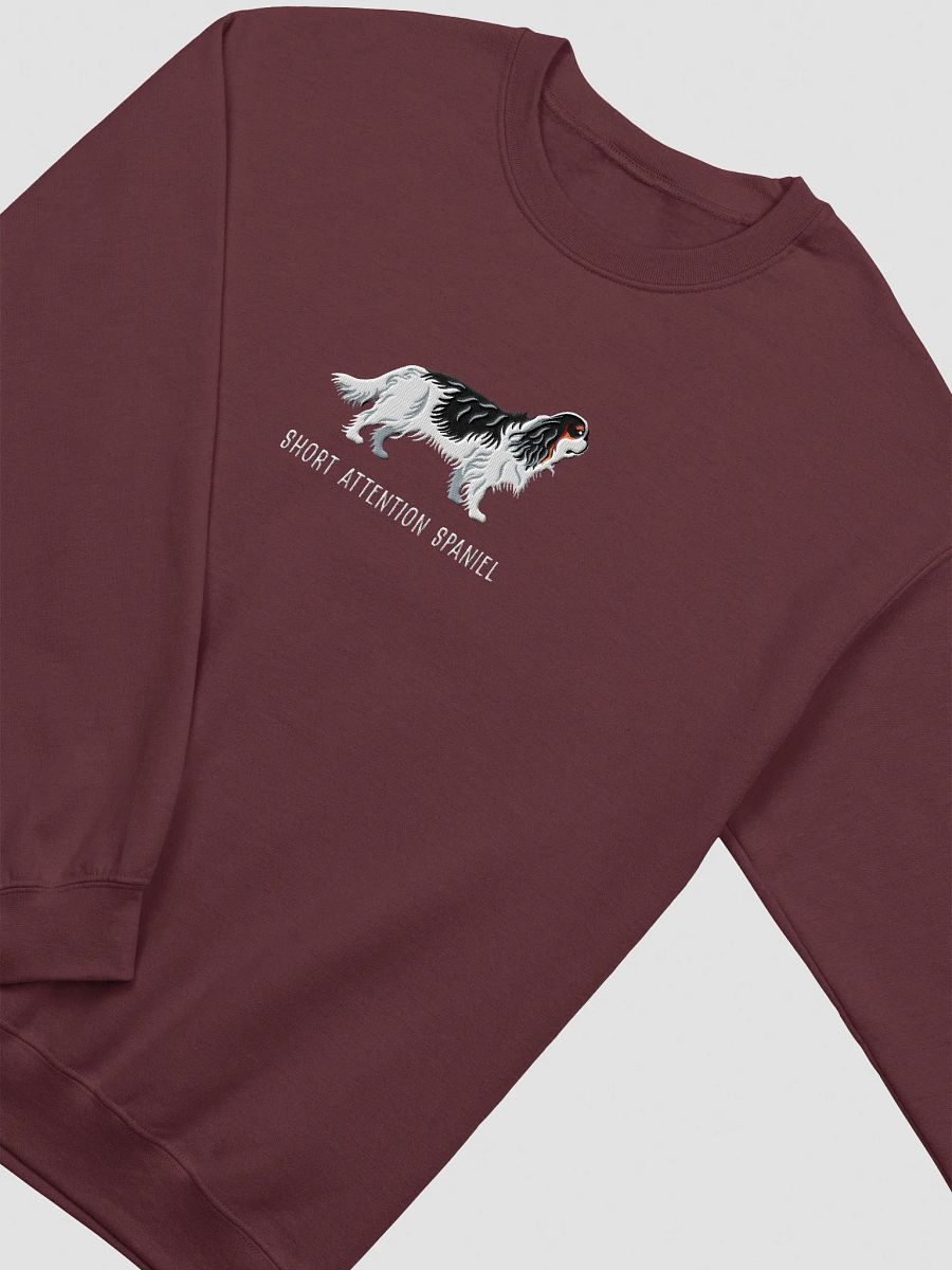 Short Attention Spaniel Sweatshirt (Embroidered) of a King Charles Spaniel(Tricolor) product image (9)