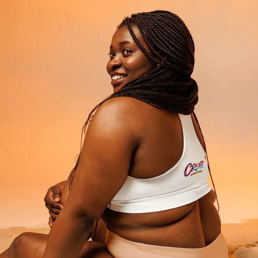 Energize Born to Dance Her Silhouette Padded Workout Sports Bra product image (9)