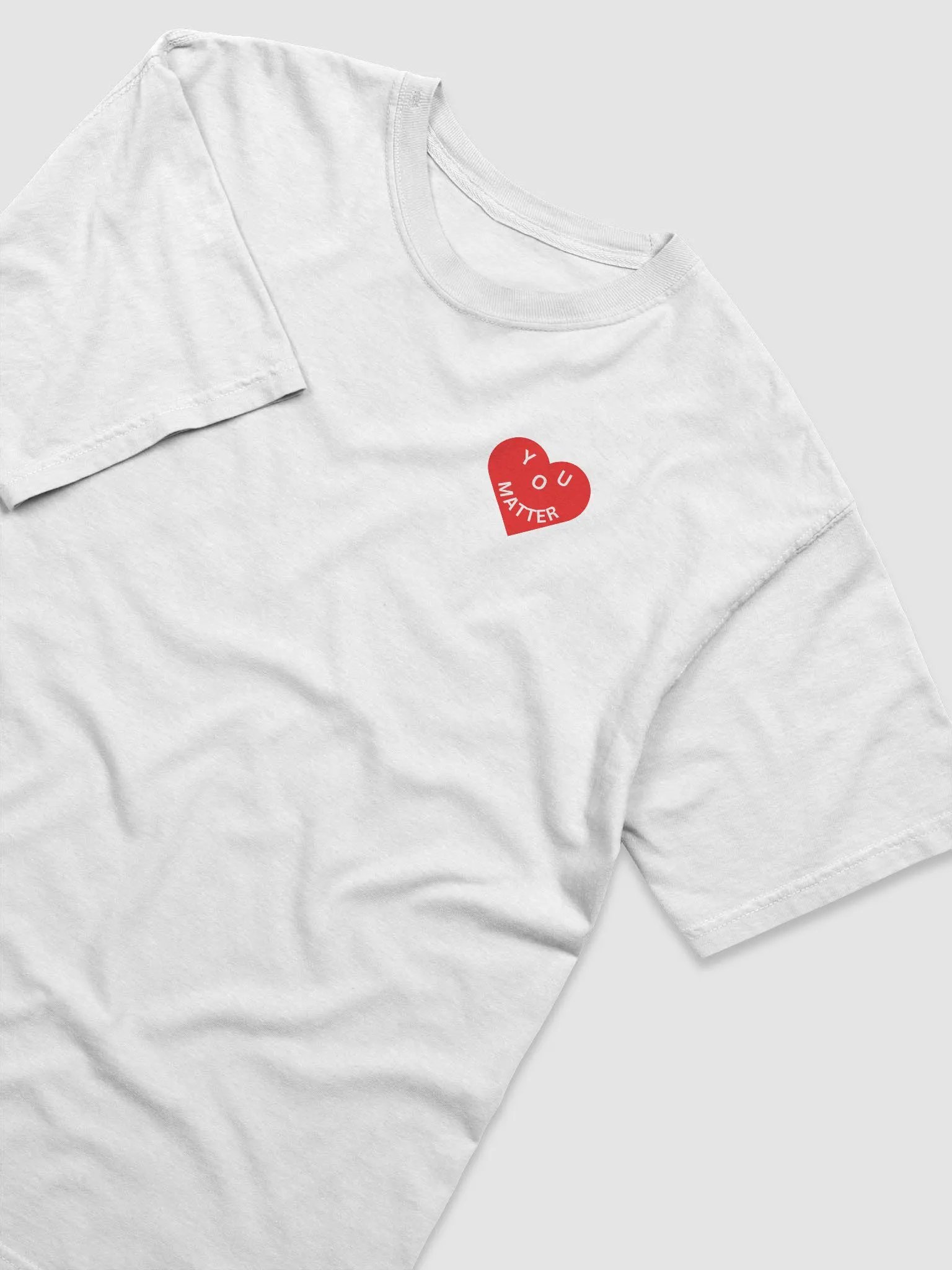 Love - You Matter :-) Corner Front Print - Heavyweight T-Shirt - White or Black product image (3)
