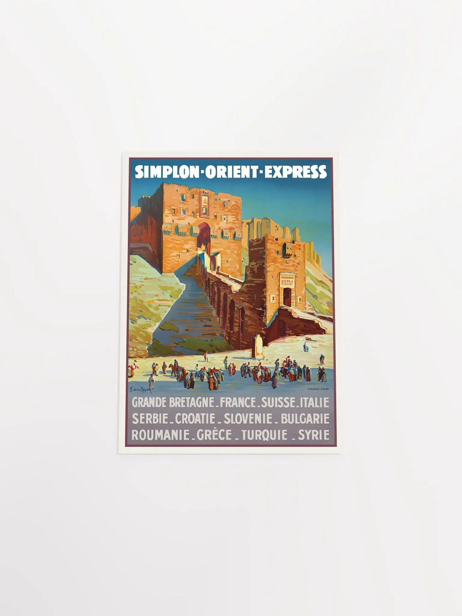 Simplon Orient Express, Aleppo, Syria — retro vintage travel poster, retro travel art, retro travel wall art product image (9)