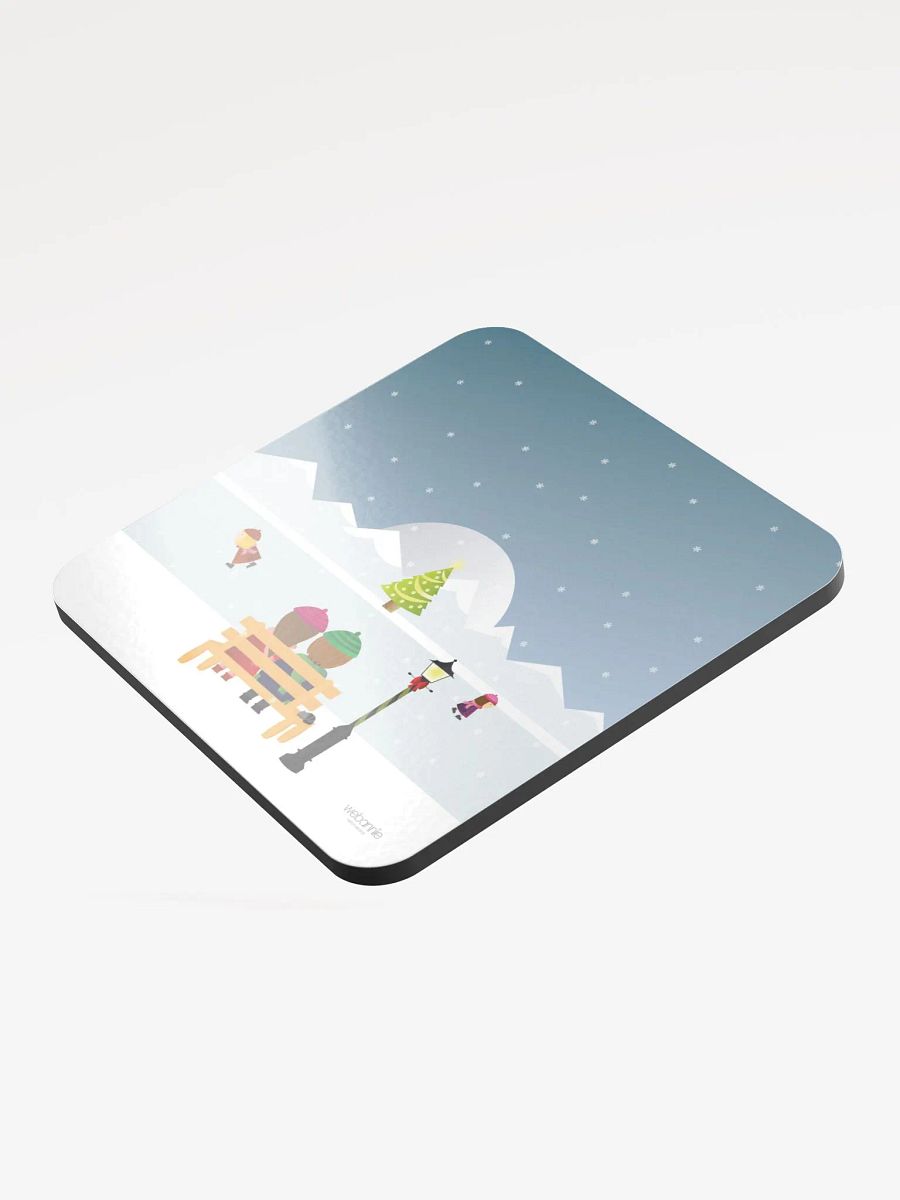 Glossed Cork Coaster - Christmas at the lake product image (3)