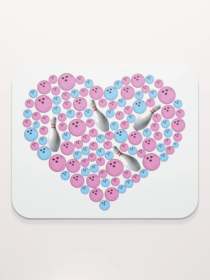 Pure Heart Bowling Pink And Blue Mouse Pad product image (2)