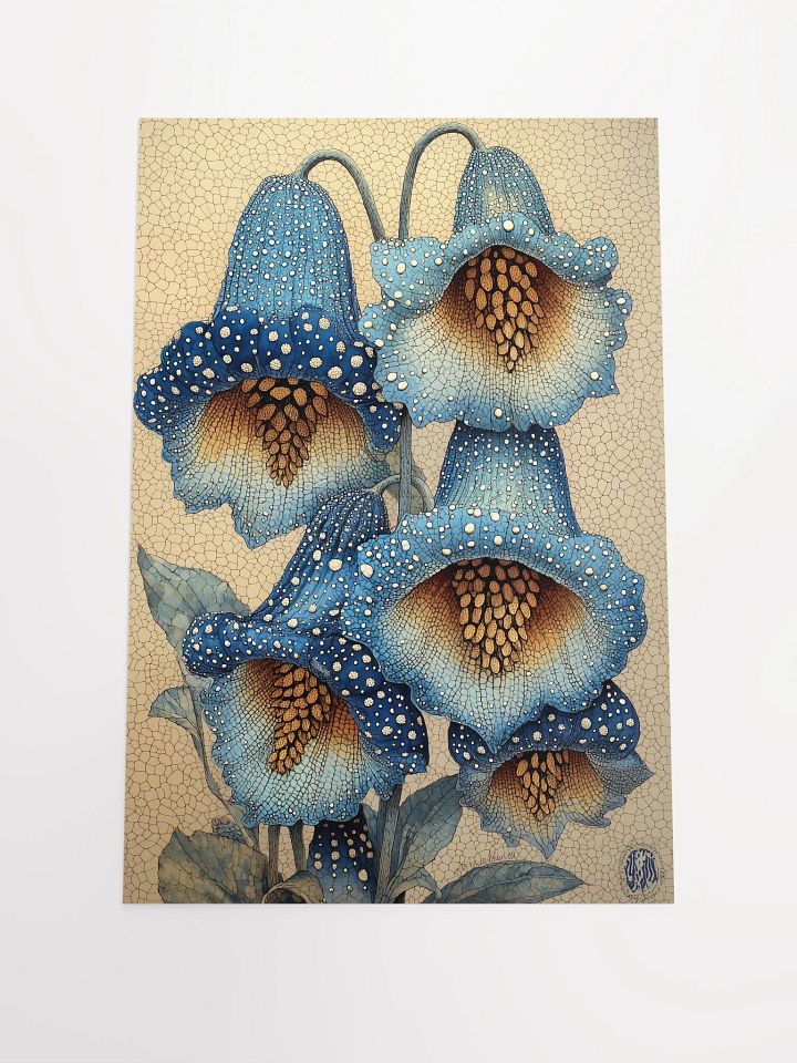 Celestial Blooms: Mystical Poster of Enchanted Blue Flowers product image (1)