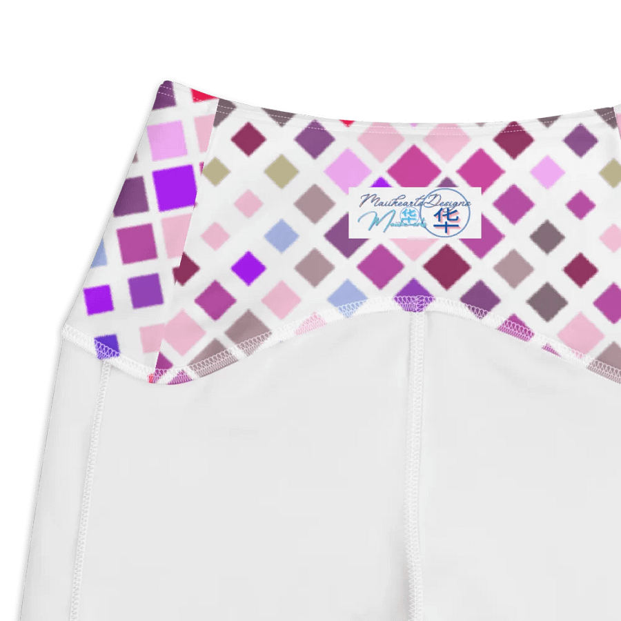 Colorful Square Pattern Design Leggings with Pocket - v2 product image (7)