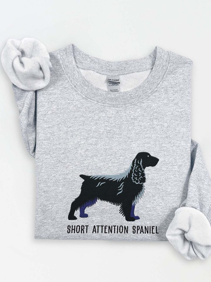 Short Attention Spaniel Sweatshirt (Embroidered) of a Field Spaniel(Black) product image (1)