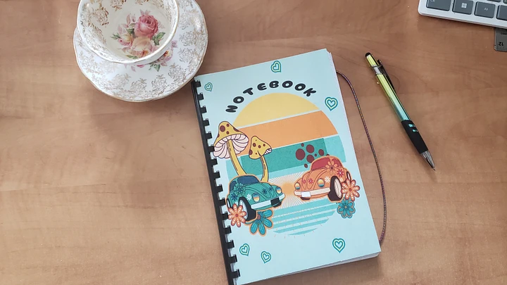 Handmade Vintage Beach Buggy and Mushroom Combo Notebook with Elastic Closure product image (1)