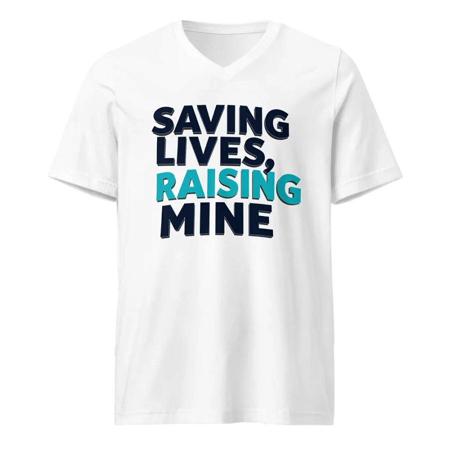 Saving Lives, Raising Mine V-Neck Tee product image (1)