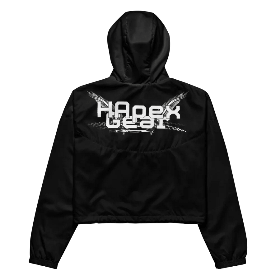Women's Cropped Windbreaker - Black - White HApex Gear White Logo product image (7)