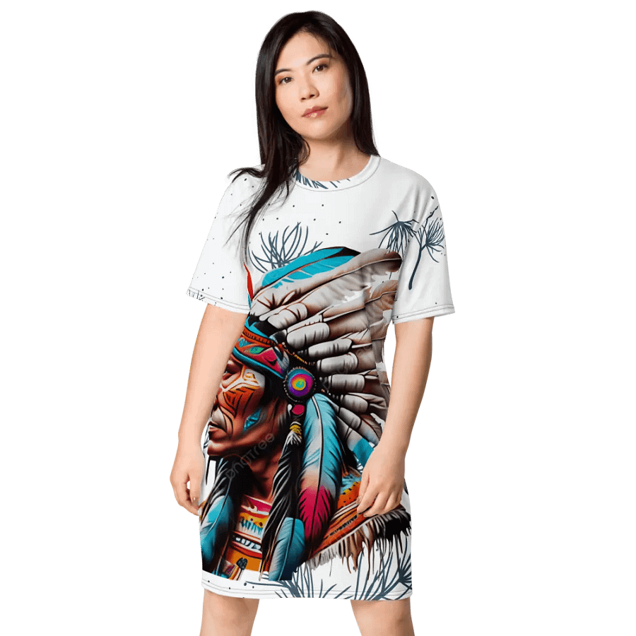 Feathered Dream All-Over T-Shirt Dress product image (1)