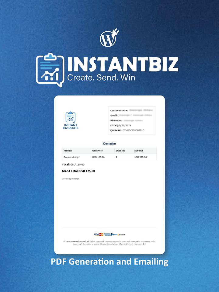 InstantBiz Pro – WordPress Sales & Quotation Plugin (PDF, VAT & Emailing) product image (2)
