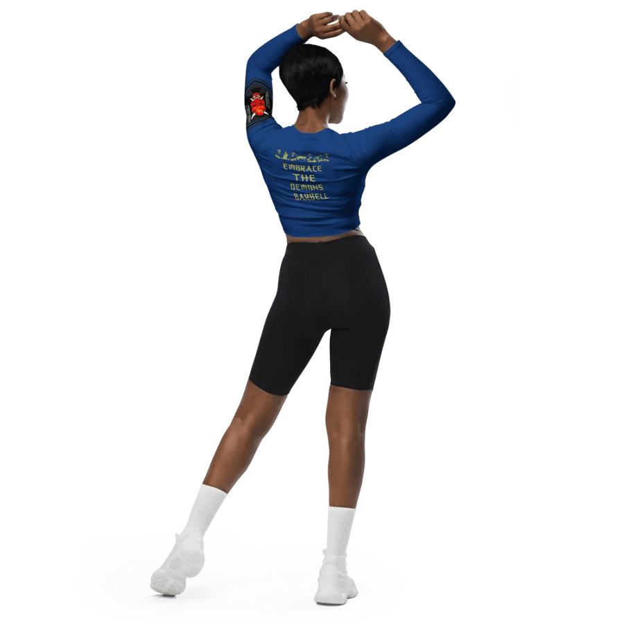 women oni crop top long sleeve (BLUE) product image (2)