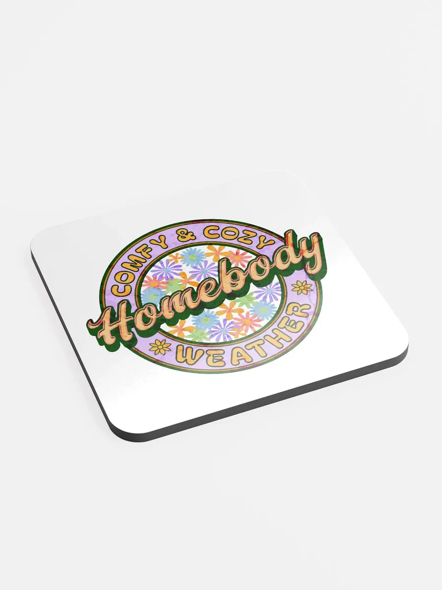 Homebody Comfy And Cozy Weather Floral Glossed Cork Coaster product image (2)