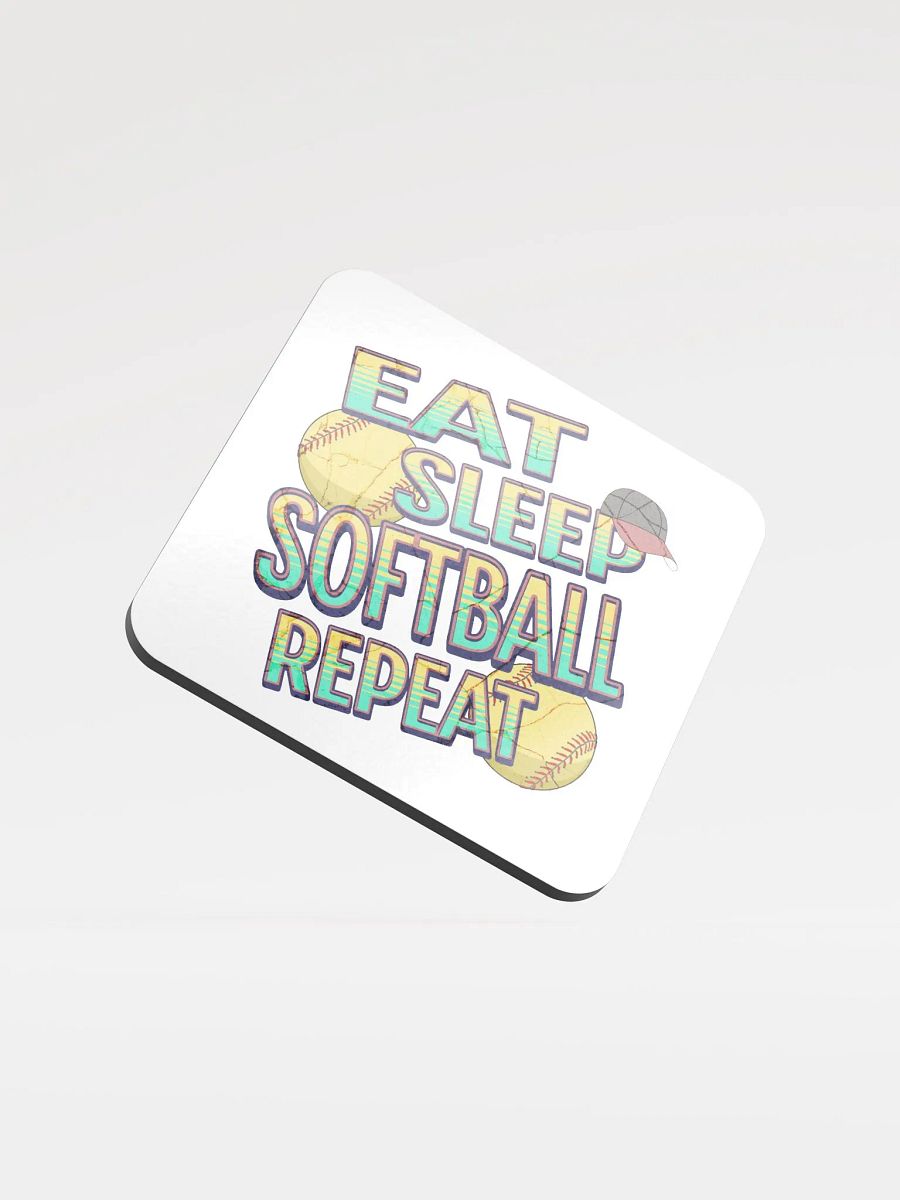 Eat Sleep Softball Repeat Colorful Coaster Set product image (2)