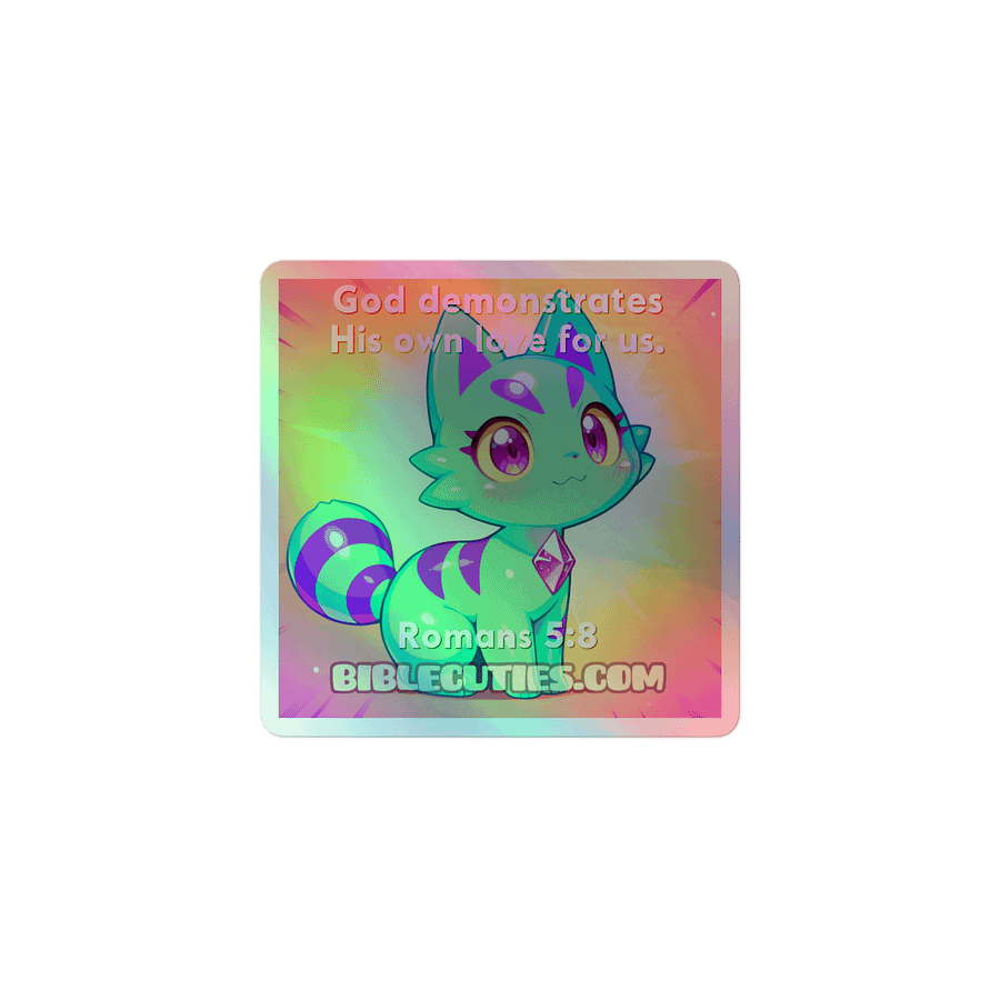 Bible Cuties Susanna - God demonstrates his own love for us Holographic Sticker product image (1)