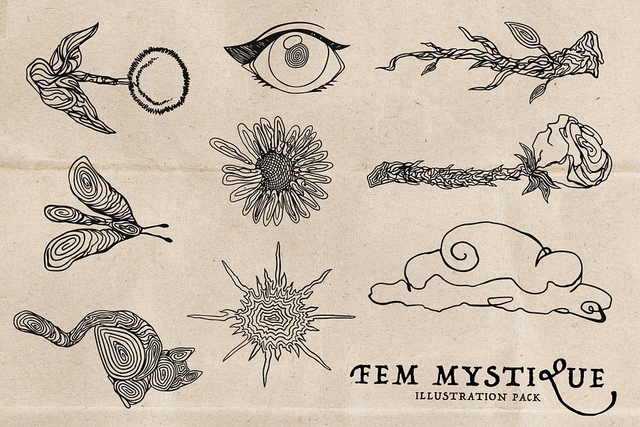 Fem Mystique Line Art Illustration Pack product image (2)
