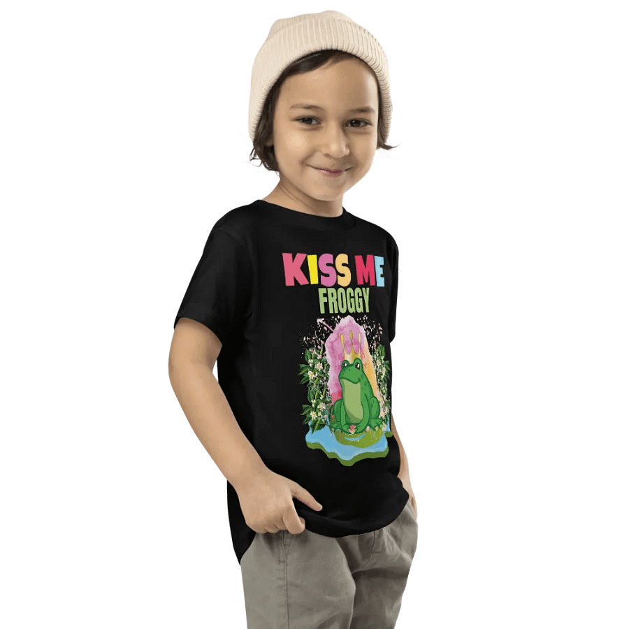 Kiss Me Froggy Colorful Funny Kids T-Shirt – Trendy Bella + Canvas Toddler Gift product image (8)