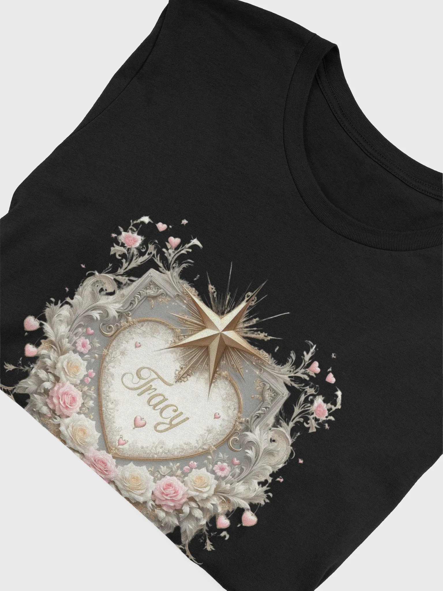 "Tracy – Romantic Vintage Floral Heart with Gold Star" product image (33)