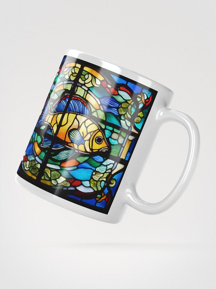 #002 - Yellow Blue Parrot Fish Stained Glass Mug product image (3)