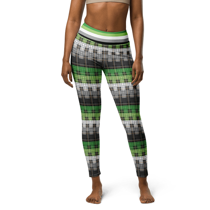 Aromantic Pride Plaid Leggings product image (1)