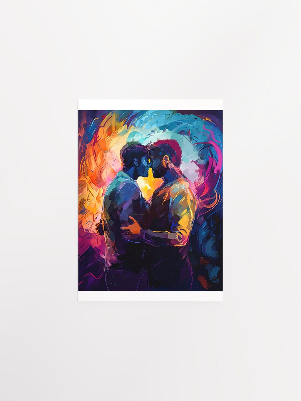 Two Men – Colorful Embrace Gay Studio Art Print product image (1)