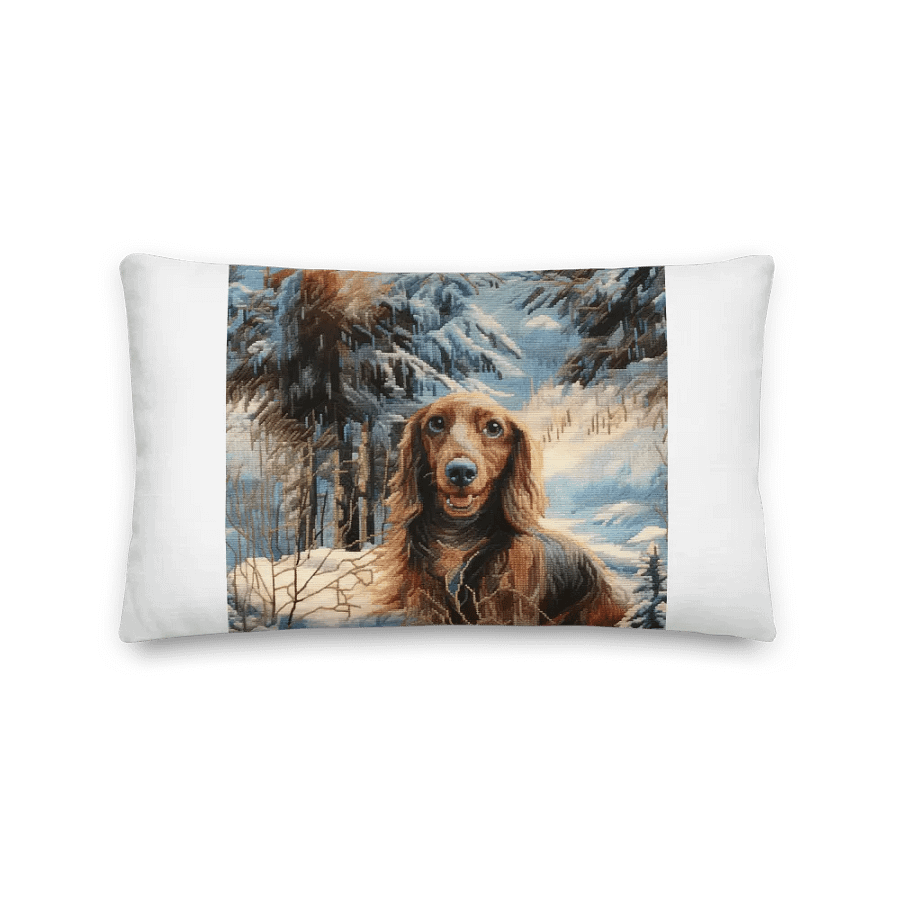 Winter scene with dog pattern cushion product image (5)