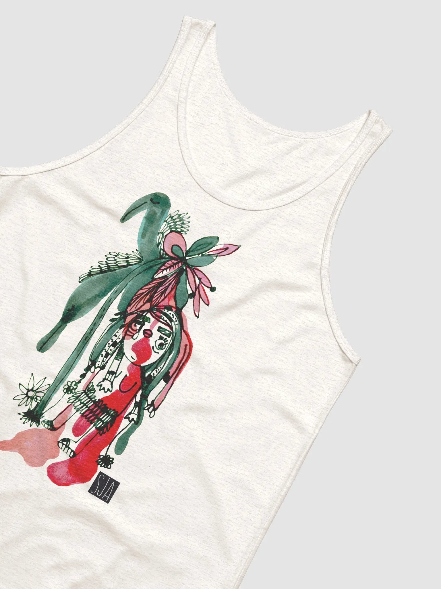 Abstract Girl With Birds Tank product image (8)