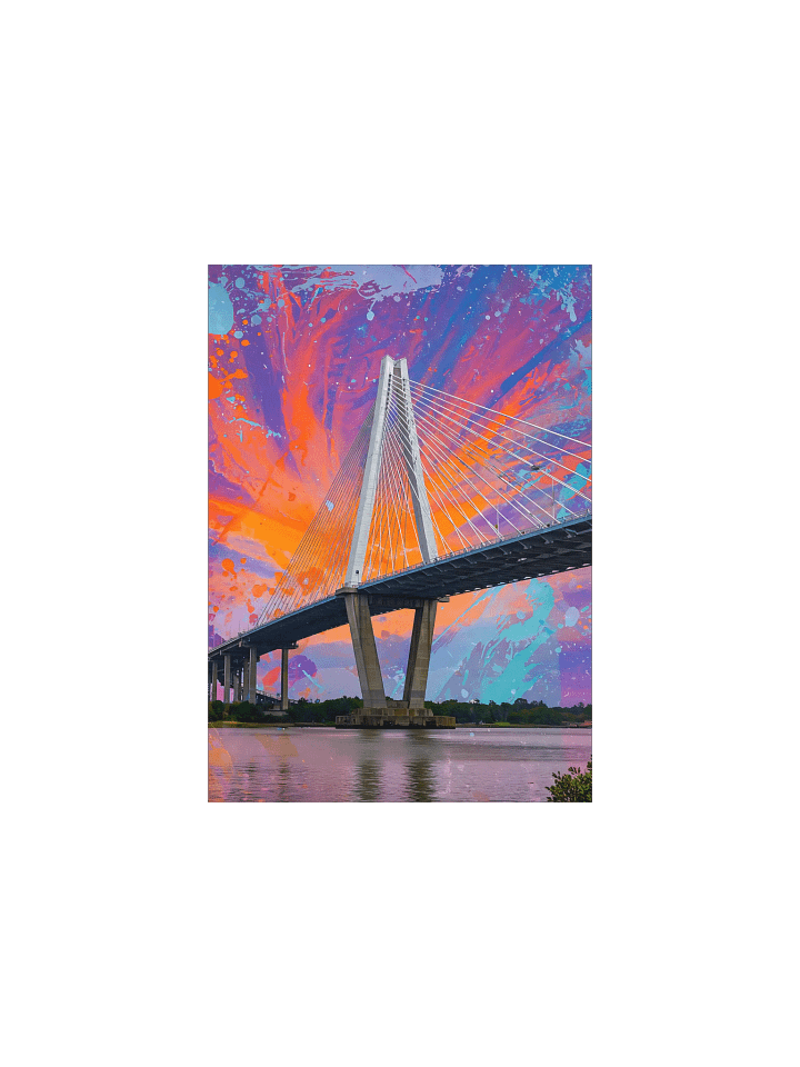 The Ravenel Bridge: A Symphony of Color Poster product image (1)