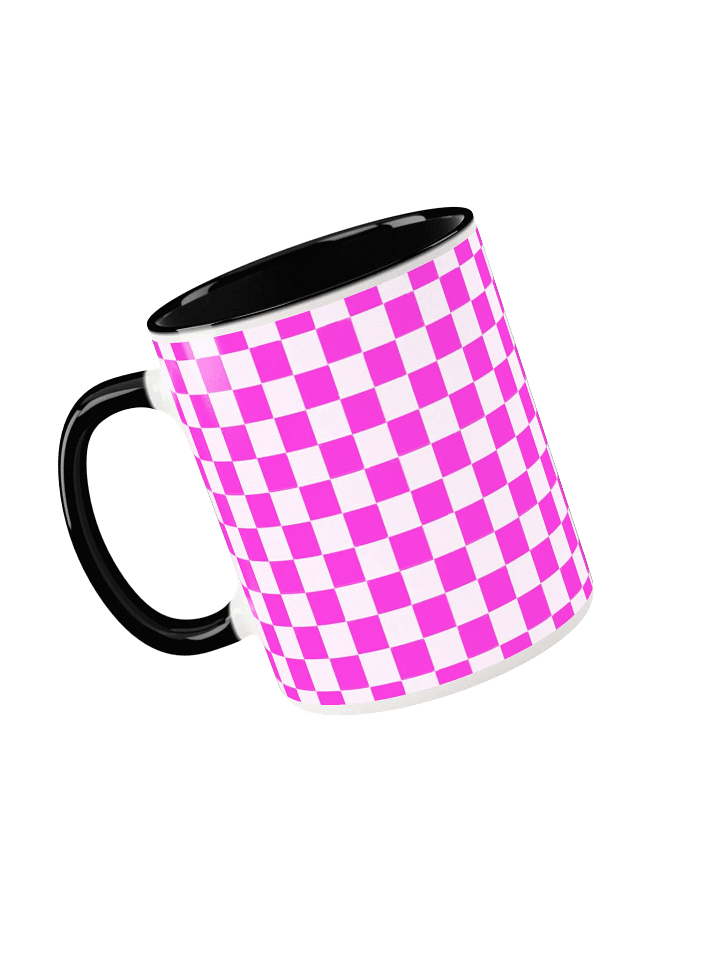 Checkered! Neon Pink and White Checkers Mug product image (1)