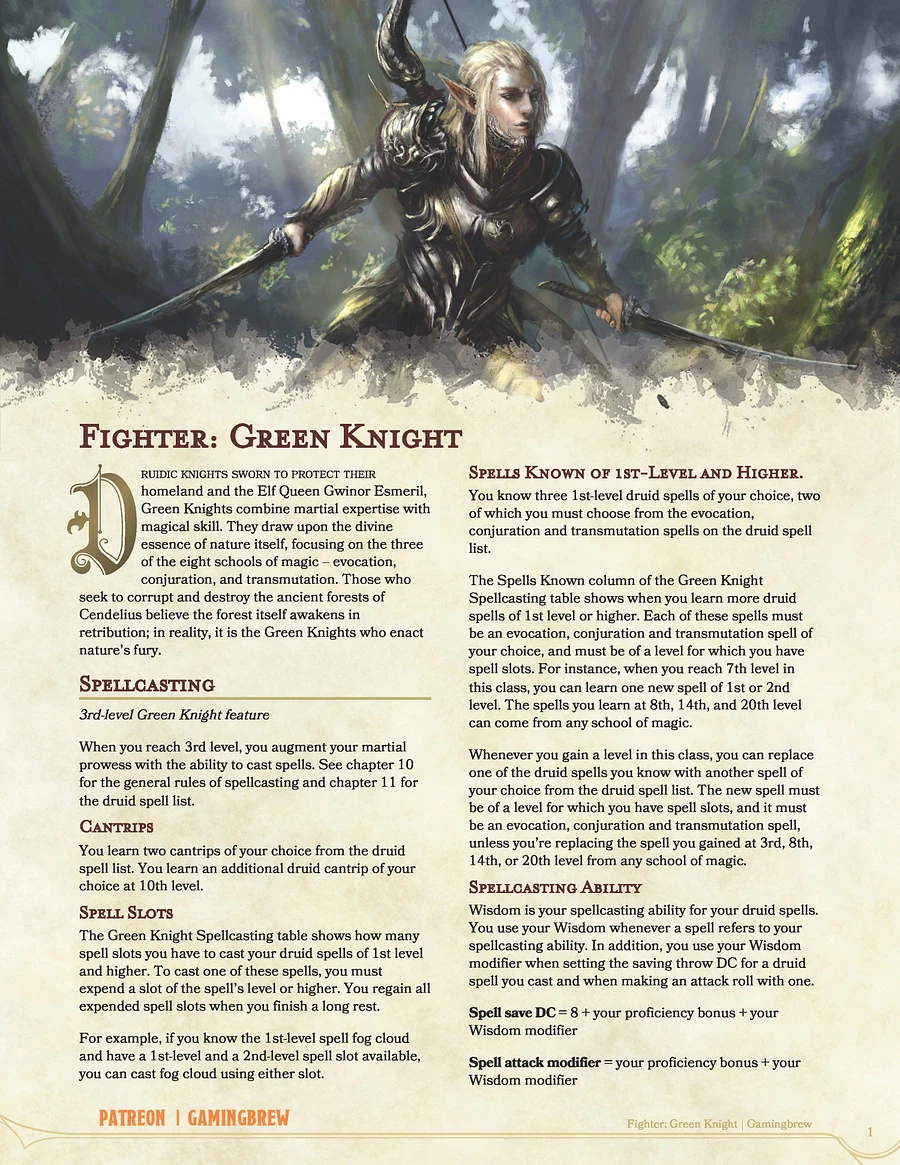 Green Knight | 5E Fighter Subclass product image (2)