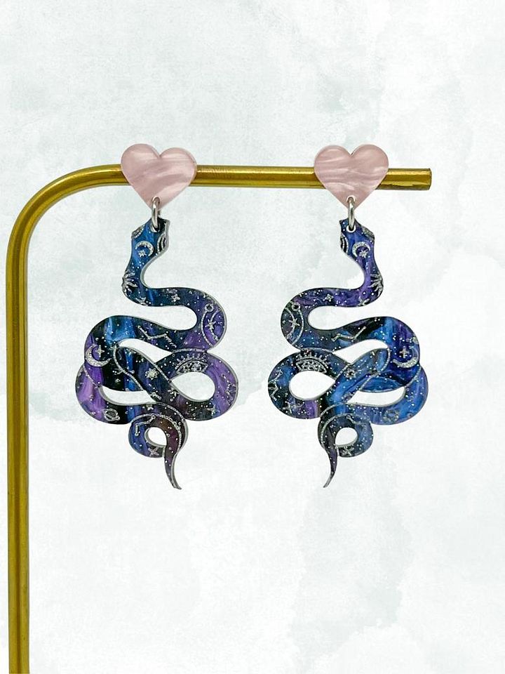 Mystical Snake Earrings (Galaxy) product image (1)