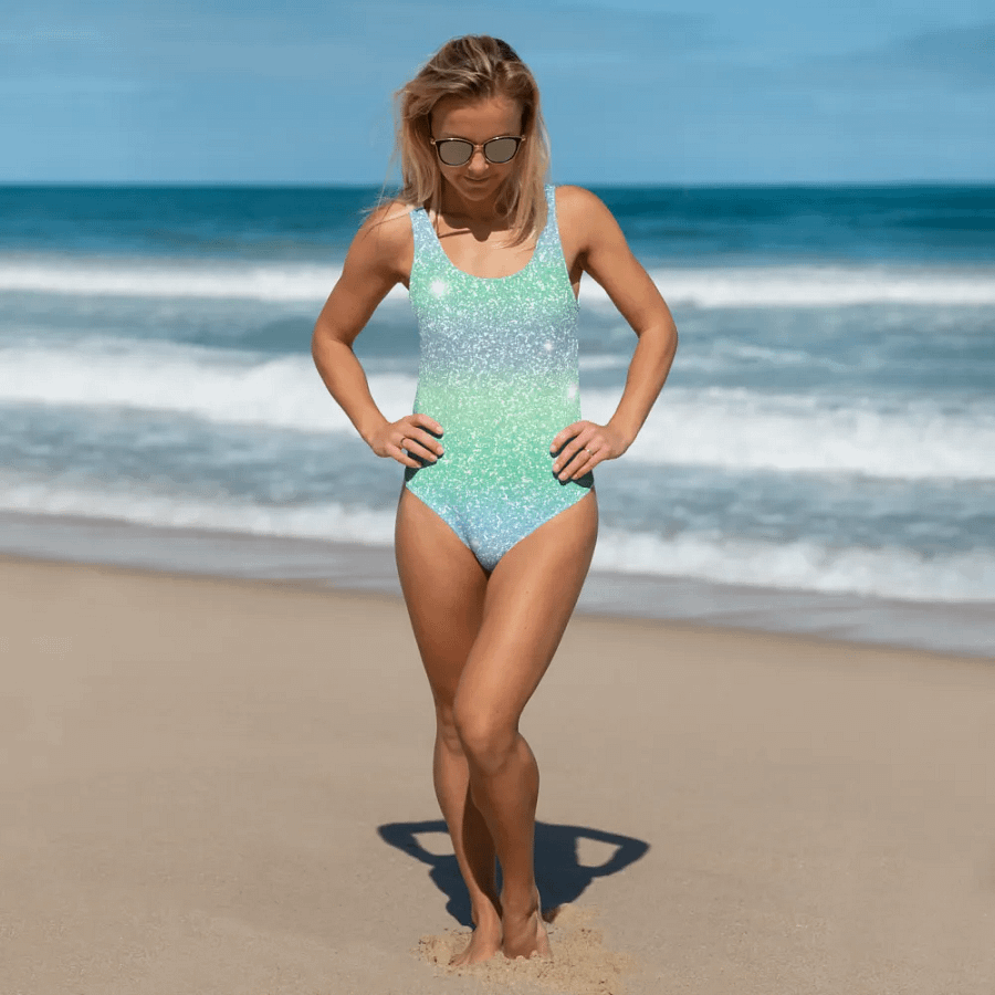 Glitter Unicorn Texture Design One Piece Swimsuit (8) product image (3)