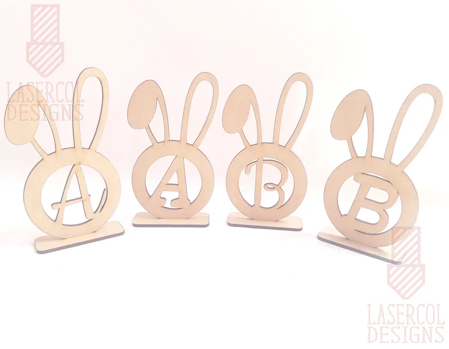 Easter Bunny Monogram with Stand - Laser Cut Files product image (3)