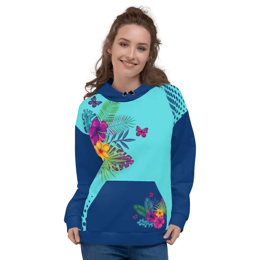 Blue Floral Hoodie product image (4)