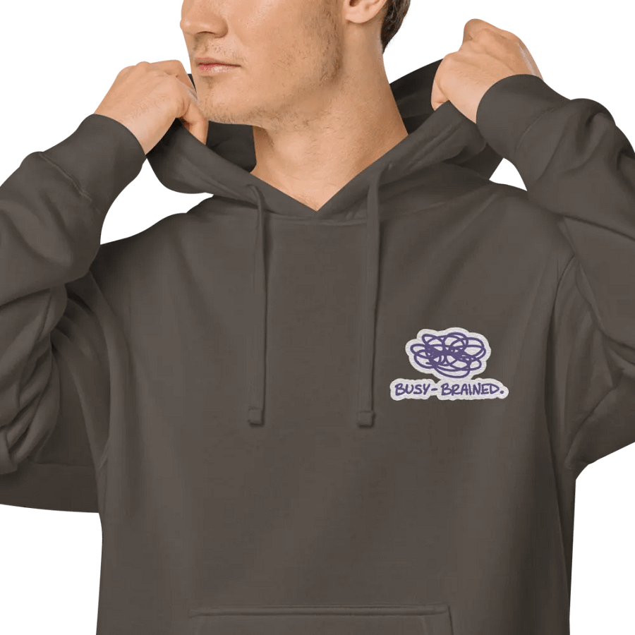 BUSY-BRAINED (L.C. purple bubble design) embroidered pigment hoodie product image (7)