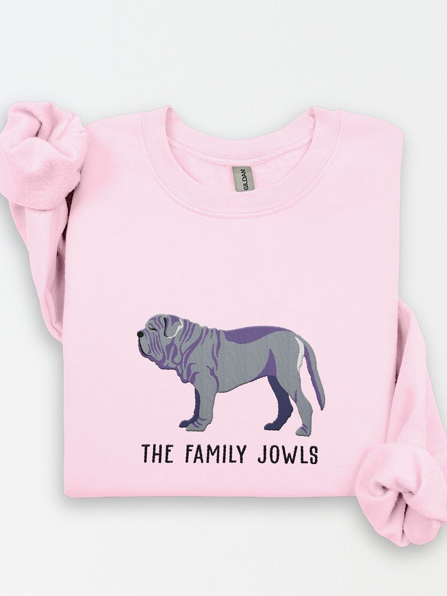 The Family Jowls Sweatshirt (Embroidered) of a Neapolitan Mastiff(Blue) product image (1)