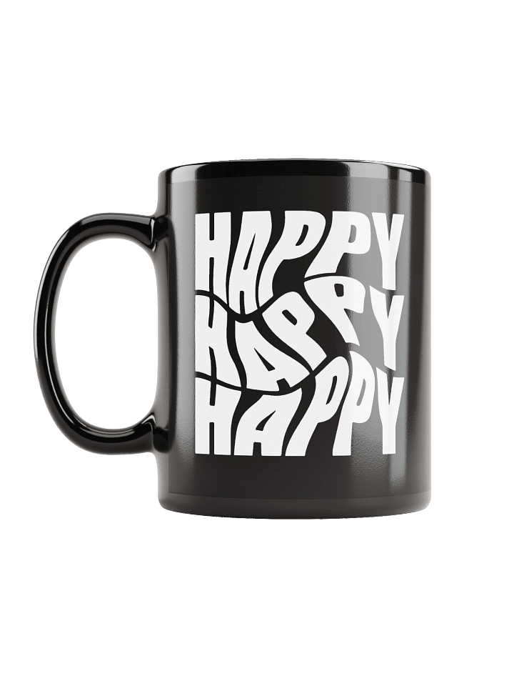 Happy Happy Happy Print Black Coffee Mug product image (2)