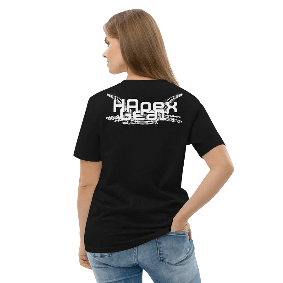 Alex - Embroidered - Organic Cotton T-Shirt - White HApex Gear Black Logo product image (7)