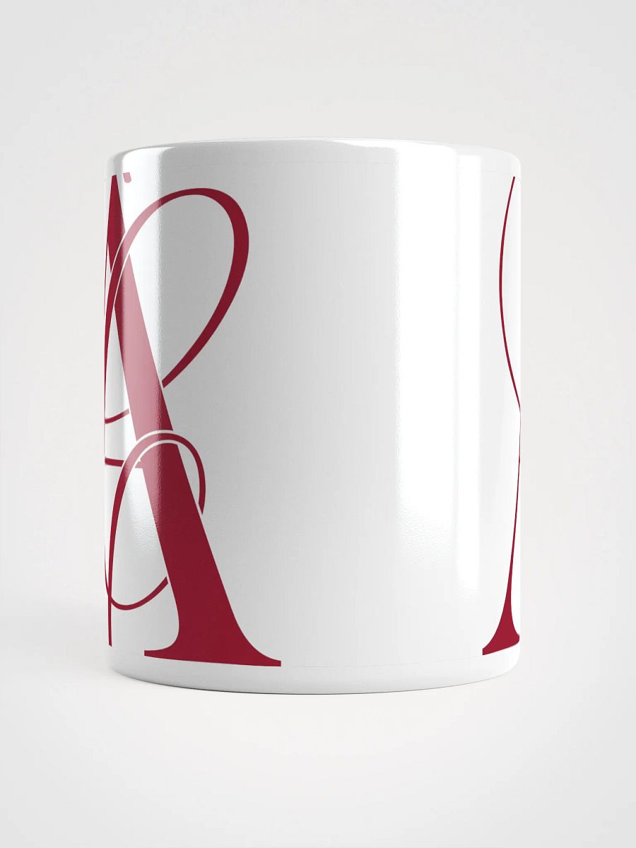 Elegant A Calligraphy White Glossy Mug (Maroon) product image (5)