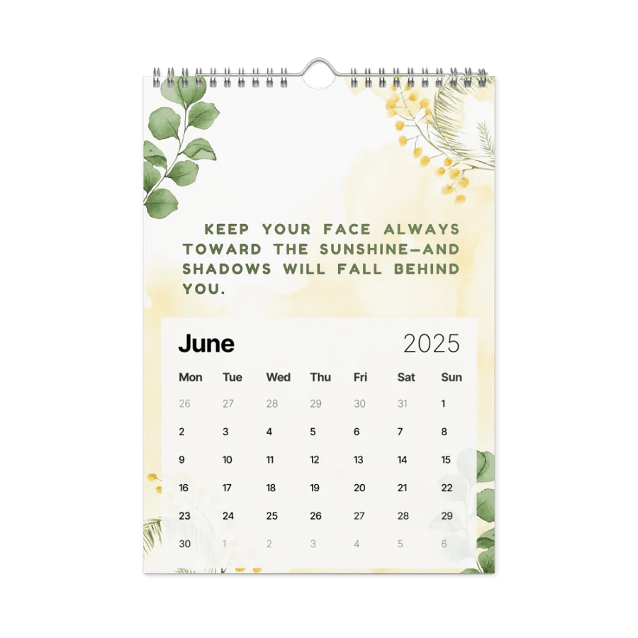 FLORAL INSPIRATIONAL QUOTES WALL CALENDAR 2025 product image (8)
