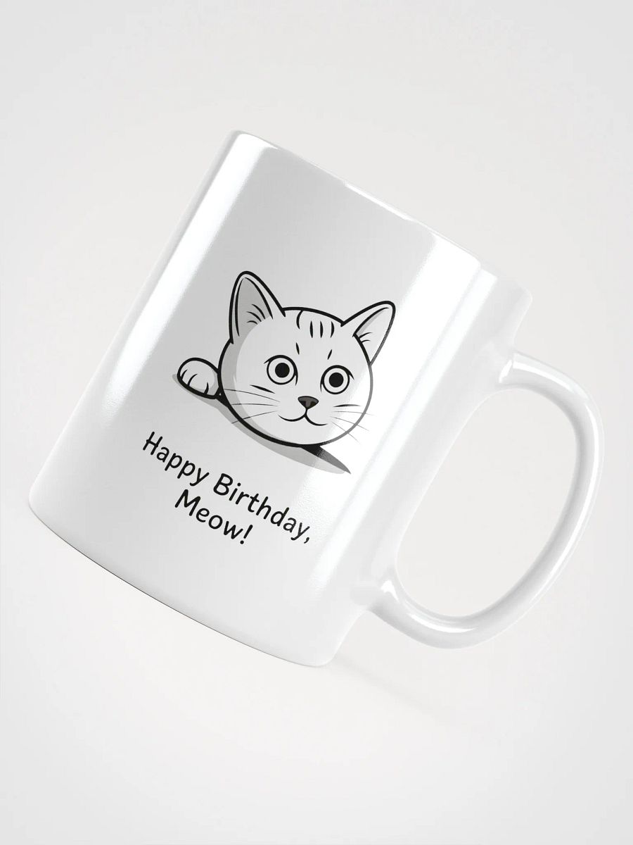 Happy Birthday Meow Mug | Cat Lover Gift Mug product image (4)