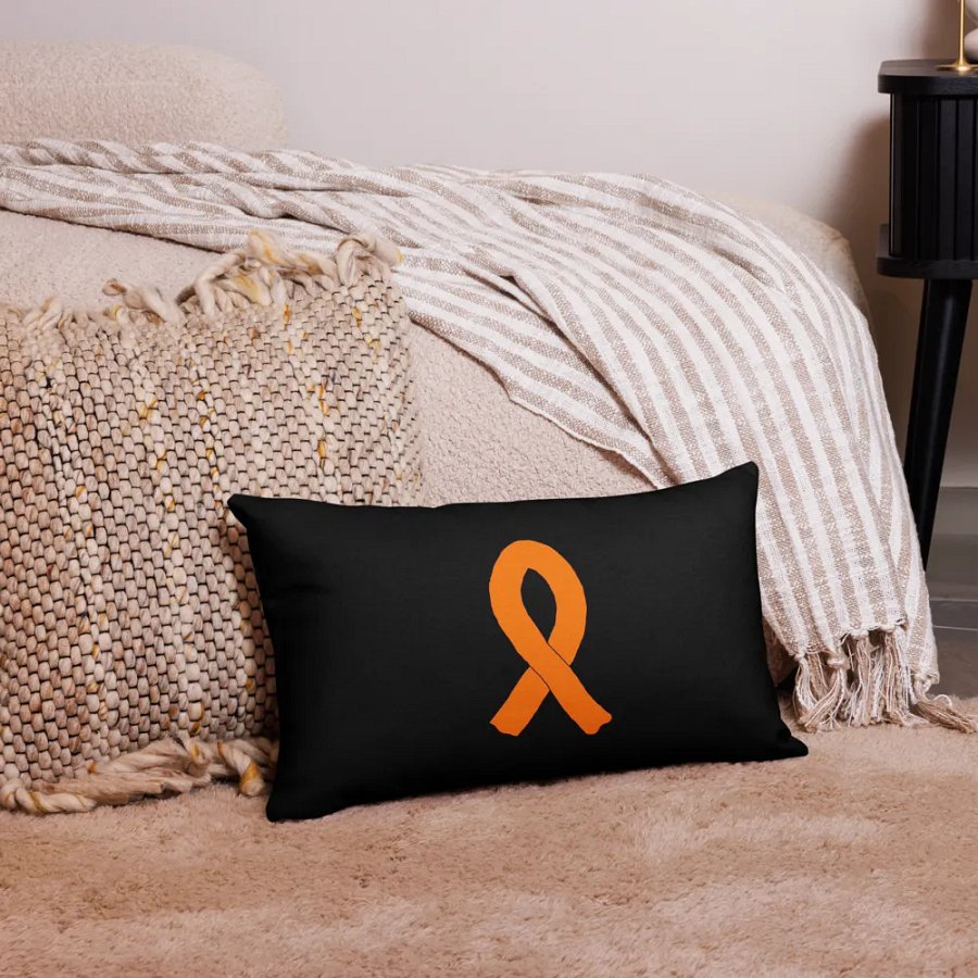 Pillow Case - Black - Cancer Awareness Orange Ribbon product image (12)