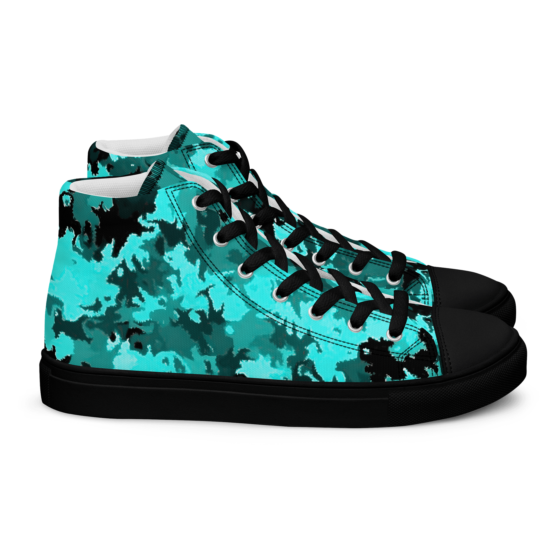 Turquoise Camo Men's High Tops product image (2)